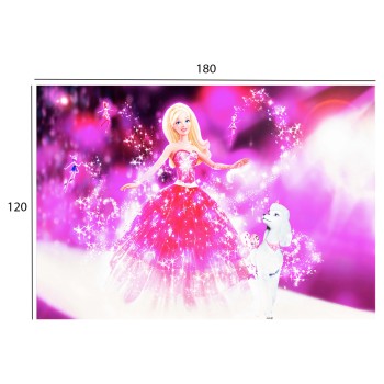 FK7679.05 120Χ180cm, kids carpet in pink, doll, with fringes