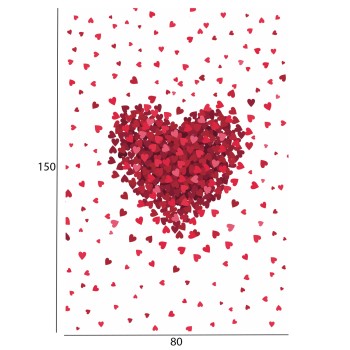 SERIES KIDDER FK7678.08 80Χ150cm,white with red hearts carpet, with fringes SERIES KIDDER FK7678.08 80Χ150cm,white with red hearts carpet, with fringes