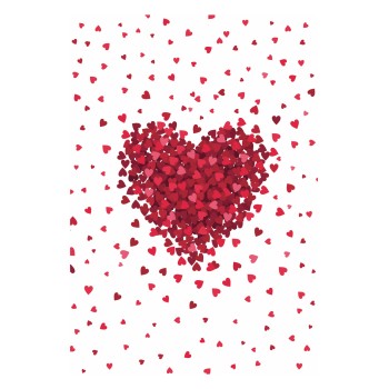 SERIES KIDDER FK7678.08 80Χ150cm,white with red hearts carpet, with fringes