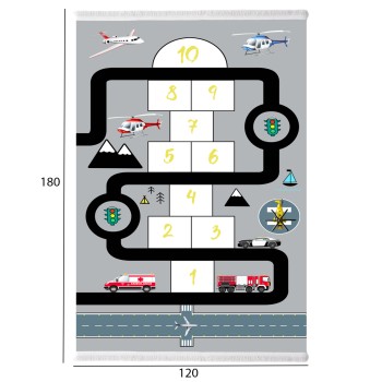 FK7679.10 120Χ180cm, kids carpet with hopscotch game, fringes