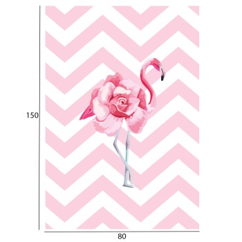 SERIES KIDDER FK7678.12 80Χ150cm, pink flamingo carpet, fringes SERIES KIDDER FK7678.12 80Χ150cm, pink flamingo carpet, fringes