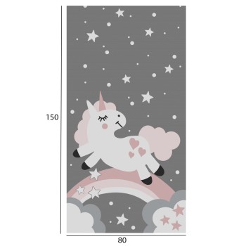 SERIES KIDDER FK7678.15 80Χ150cm, kids rug with unicorn, fringes SERIES KIDDER FK7678.15 80Χ150cm, kids rug with unicorn, fringes