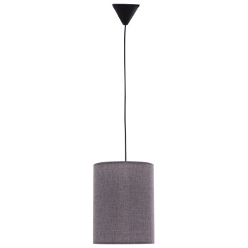 PENDANT CEILING LAMP FK7623.03 GREY FABRIC DRUM SHADE D19x70 εκ.
