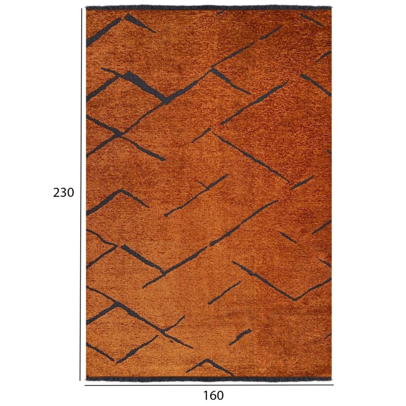 FK7674.04 160Χ230cm, bronze-black carpet with self-fringes FK7674.04 160Χ230cm, bronze-black carpet with self-fringes