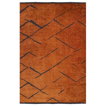 FK7674.04 160Χ230cm, bronze-black carpet with self-fringes