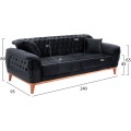 FK11745.01,BENNINGTON 3-pcs living-room set, black velvet FK11745.01,BENNINGTON 3-pcs living-room set, black velvet