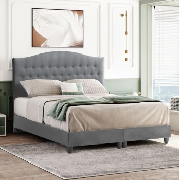FK638.10 MALENA bed, grey velvet, 150x200