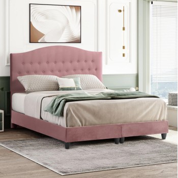 FK638.12 MALENA bed, dusty pink velvet, 150x200cm