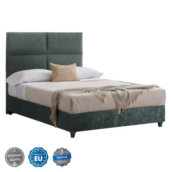 Bed Milo FK646.27, green NUBUCK-type fabric, 120x200cm