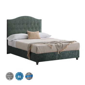 Bed MALENA FK647.27, green NUBUCK-type fabric, 120x200cm