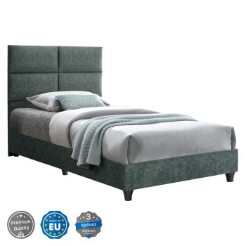 BED MILO FK652.27, GREEN NUBUCK-type FABRIC, 90X200cm