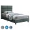 BED MILO FK652.27, GREEN NUBUCK-type FABRIC, 90X200cm