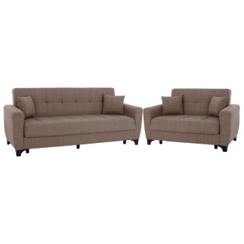 FK11748.02 sofa-bed set of 3-seater and 2-seater, beige