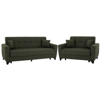 FK11748.05 sofa-bed set of 2-seater and 3-seater, dark olive