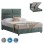 FK622.07 bed, nubuck-type green fabric, storage, 160x200