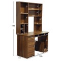 FK2032.04 desk STATUS with bookcase-shelves, walnut,120x55x182 FK2032.04 desk STATUS with bookcase-shelves, walnut,120x55x182