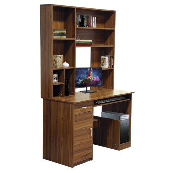 FK2032.04 desk STATUS with bookcase-shelves, walnut,120x55x182
