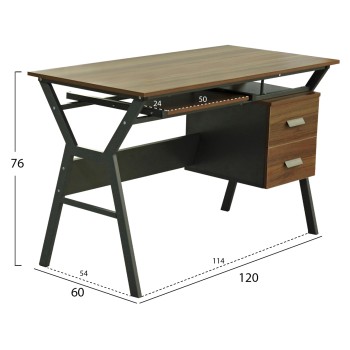DESK VITINO FK2130.03, walnut-grey, 120X60X76H DESK VITINO FK2130.03, walnut-grey, 120X60X76H