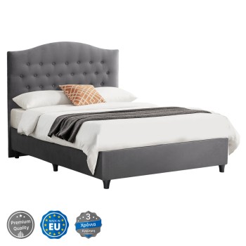FK647.10 BED MALENA, GREY VELVET, 120x200