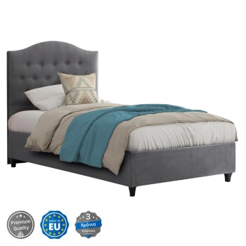 FK651.10 BED MALENA, GREY VELVET, 90x200