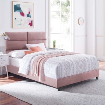 FK646.12 bed MILO, Dusty Pink velvet, 120x200