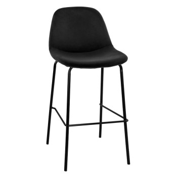 FK9298.14 bar stool VINCENT, black velvet, metal legs, 47x51x96