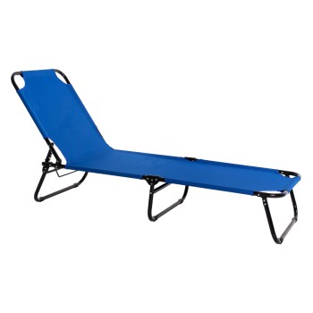 SUNBED FK5278 BLACK METALLIC WITH BLUE WATERPROOF FABRIC