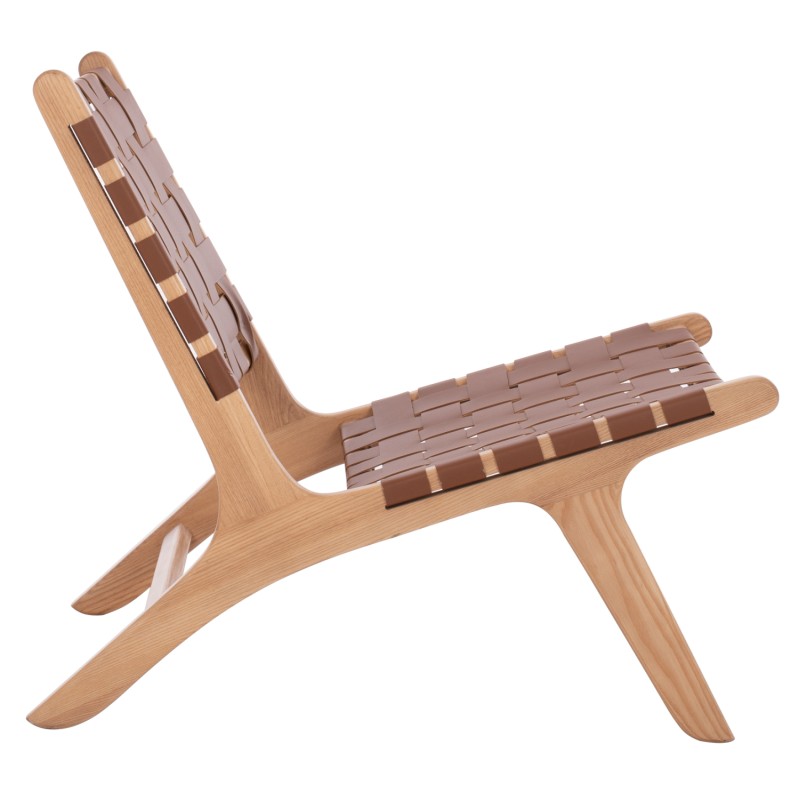 FK9326.01 ARMCHAIR FELIPE TOON WOOD PU knitted 67x70x75H