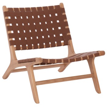FK9326.01 ARMCHAIR FELIPE TOON WOOD PU knitted 67x70x75H