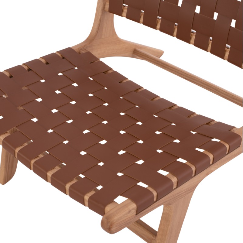 FK9326.01 ARMCHAIR FELIPE TOON WOOD PU knitted 67x70x75H