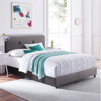 FK637.10 BED DOLORES, GREY VELVET, 150X200