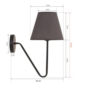 WALL SCONCE FK7642.02, BLACK, 26x15x33