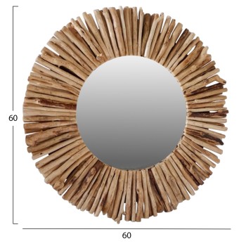 WALL MIRROR DRIFTWOOD NATURAL COLOR FK7720 60X5X60H WALL MIRROR DRIFTWOOD NATURAL COLOR FK7720 60X5X60H