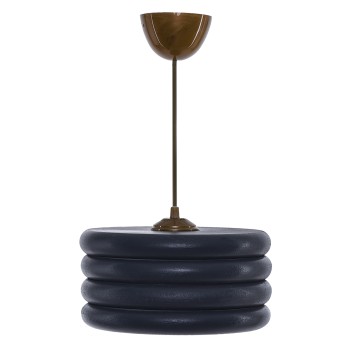 CEILING PENDANT FK7655.03, CHARCOAL GREY WOODEN RINGS, Φ23x57