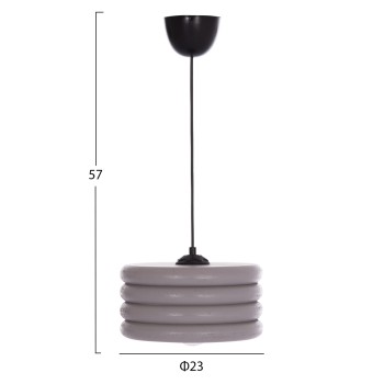 CEILING PENDANT FK7655.04, GREY WOODEN RINGS, Φ23x57