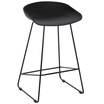 BAR STOOL FK9299.02, BLACK, MEDIUM HEIGHT, 44x44x74