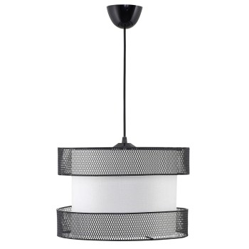 CEILING PENDANT FB97658.01, BLACK METAL, WHITE FABRIC, Φ30x65