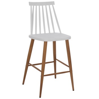 BAR STOOL FK9300.01 WHITE MEDIUM HEIGHT 43x45x97Η