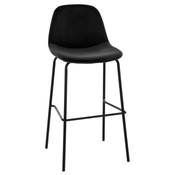 STOOL VINCENT FK8579.14, VELVET BLACK, METAL FRAME 56,5x47x106 cm.
