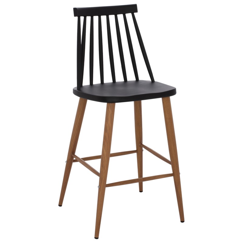 BAR STOOL FK9300.02 BLACK NATURAL 43x45x97Η BAR STOOL FK9300.02 BLACK NATURAL 43x45x97Η