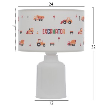 TABLE LAMP BALOO FK7577.04 KID'S ROOM FABRIC CYLINDRICAL "CAP" Φ24x32H