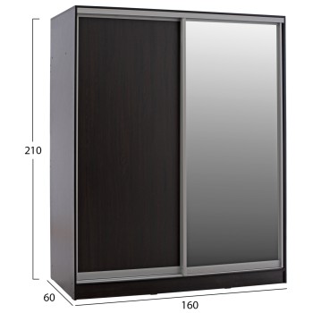 WARDROBE 2-LEAF FK2434.02 ADLER SLIDING DOORS MIRROR WENGE 160x60x210H WARDROBE 2-LEAF FK2434.02 ADLER SLIDING DOORS MIRROR WENGE 160x60x210H