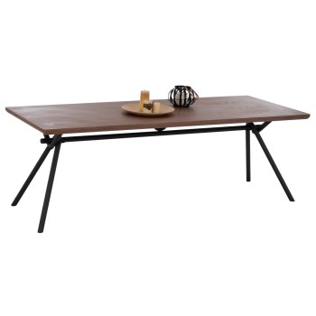DINING TABLE MANDY FK9303.02 MDF TOP WITH WALNUT WOOD VENEER METAL LEGS 220x90x75H