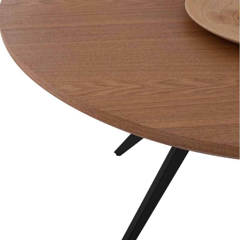 DINING TABLE ROUND MDF TOP WITH OAK WOOD VENEER RUSTIC STYLE Φ120x75H FK9307.01 DINING TABLE ROUND MDF TOP WITH OAK WOOD VENEER RUSTIC STYLE Φ120x75H FK9307.01