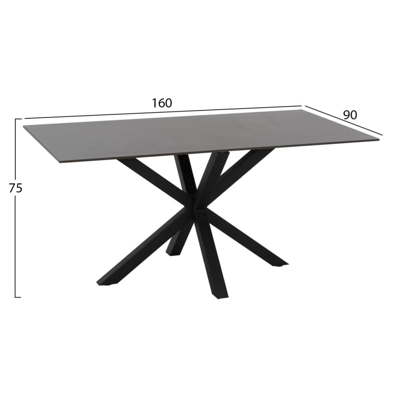 DINING TABLE SYNTEC FK9308.01 SINTERED STONE BLACK METAL LEGS 160x90x75H cm DINING TABLE SYNTEC FK9308.01 SINTERED STONE BLACK METAL LEGS 160x90x75H cm
