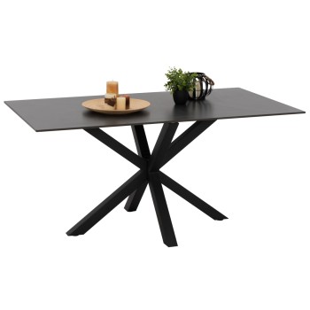DINING TABLE SYNTEC FK9308.01 SINTERED STONE BLACK METAL LEGS 160x90x75H cm
