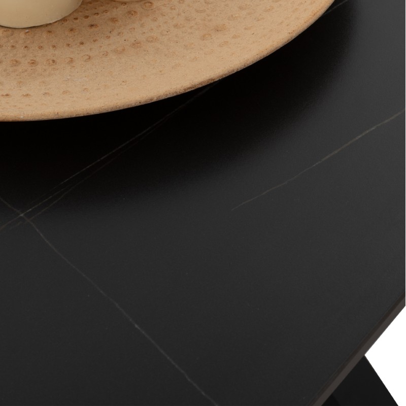 DINING TABLE SYNTEC FK9308.01 SINTERED STONE BLACK METAL LEGS 160x90x75H cm DINING TABLE SYNTEC FK9308.01 SINTERED STONE BLACK METAL LEGS 160x90x75H cm