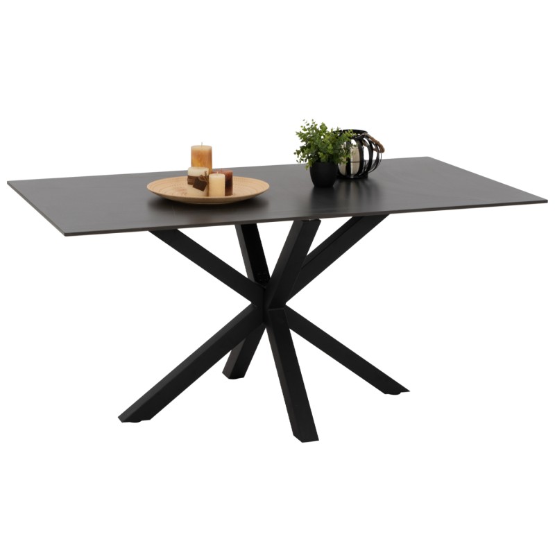 DINING TABLE SYNTEC FK9308.01 SINTERED STONE BLACK METAL LEGS 160x90x75H cm DINING TABLE SYNTEC FK9308.01 SINTERED STONE BLACK METAL LEGS 160x90x75H cm