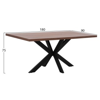 DINING TABLE SARI FK9311.02 MDF TOP WITH WALNUT WOOD VENEER RUSTIC STYLE 180x90x75Hεκ. DINING TABLE SARI FK9311.02 MDF TOP WITH WALNUT WOOD VENEER RUSTIC STYLE 180x90x75Hεκ.