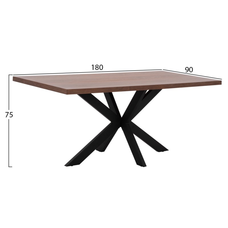 DINING TABLE SARI FK9311.02 MDF TOP WITH WALNUT WOOD VENEER RUSTIC STYLE 180x90x75Hεκ. DINING TABLE SARI FK9311.02 MDF TOP WITH WALNUT WOOD VENEER RUSTIC STYLE 180x90x75Hεκ.